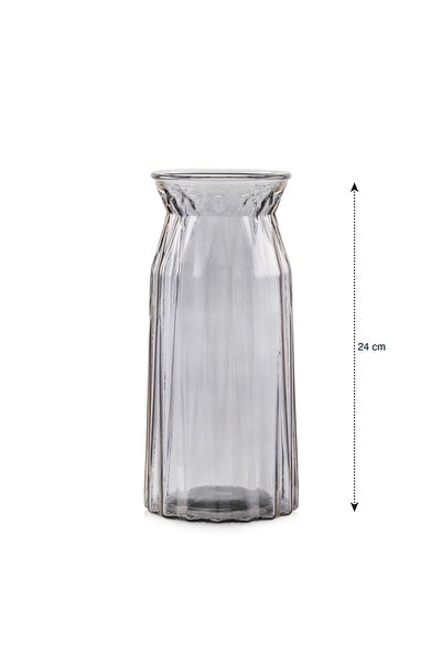 LC Waikiki Gri Dekoratif Cam Vazo 24 cm