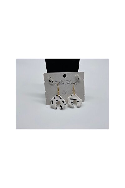 CHIC Black and White Geometric Shape Drop Gold Dangle Polymer Clay Multi Earrings