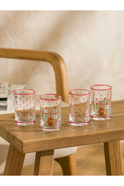 LC Waikiki Mixed Printed Glass Cup Set of 4 125 ml