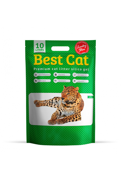 Best Cat Silicat - Litieră igienică pentru pisici, măr verde 10l