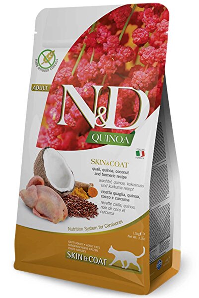 N&D ND Quinoa Tahılsız Skin&Coat Bıldırcın, Hindistan Cevizi Kedi Maması 1,5kg