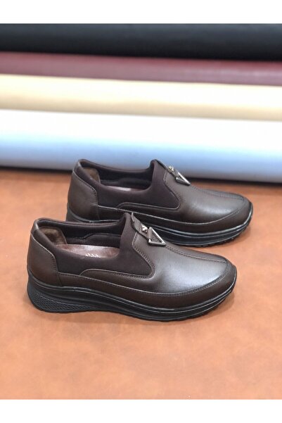 UMUT AYAKKABI Maryaka Genuine Leather Full Orthopedic Lightweight Soft Women's Mother Shoes