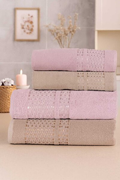 Mela Home Set de prosoape de baie din bumbac 100% piese cu modele tricotate -...