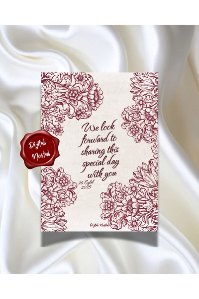Dijital Nostal 10 Adet Kişiye Özel Etkinlik Kartı I Nişan Kartı Etkinlik Kart...