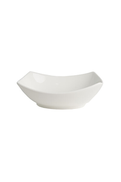 SQUALO Squalo - Rectangular (porcelain) plate with elegant curved edges in a contemporary design - White 9x24.8x19 cm