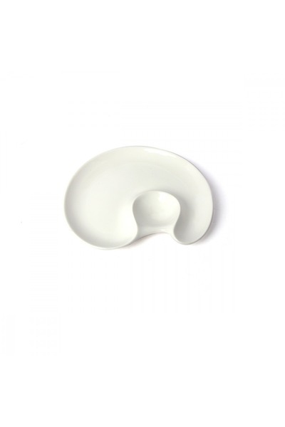 SQUALO Squalo - Elegant Curved Serving Dish (Porcelain) White - 3x25.4x21.5 cm