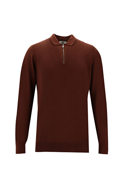 Kiğılı Pulover tricotat slim fit cu guler polo