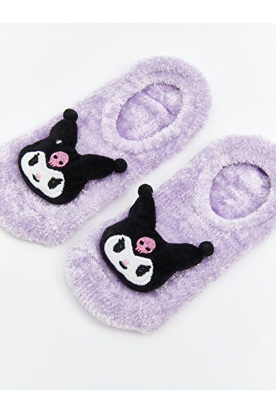 LC Waikiki Peak Yeni Sezon Kuromi Desenli Kaydırmaz Tabanlı Kız Çocuk Ev Çorabı ve Saç Bandı