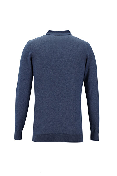 Kiğılı Polo Yaka Slim Fit Triko Kazak