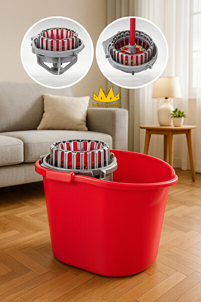 MissClean 17 Liter Large Size Cleaning Bucket with Rotating Self-Wringing Chamber