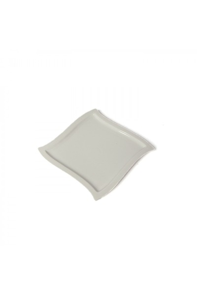 SQUALO Squalo - Elegant Square Wavy Porcelain Serving Dish with Contemporary Design - White 1.5x20x20 cm
