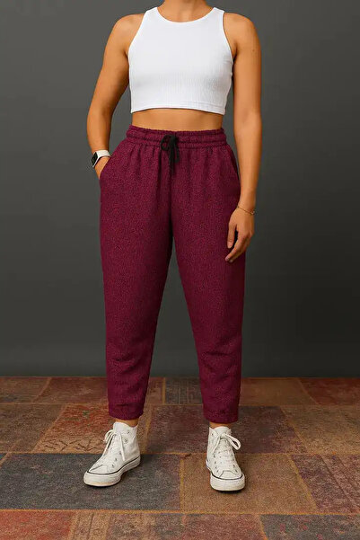 FıttingRoom Elastic Waist Carrot Patterned Trousers