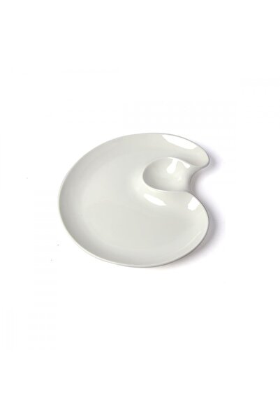 SQUALO Squalo - Elegant Curved Serving Dish (Porcelain) White - 3.5x32x28 cm