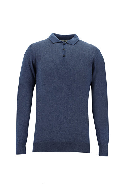 Kiğılı Polo Yaka Slim Fit Triko Kazak