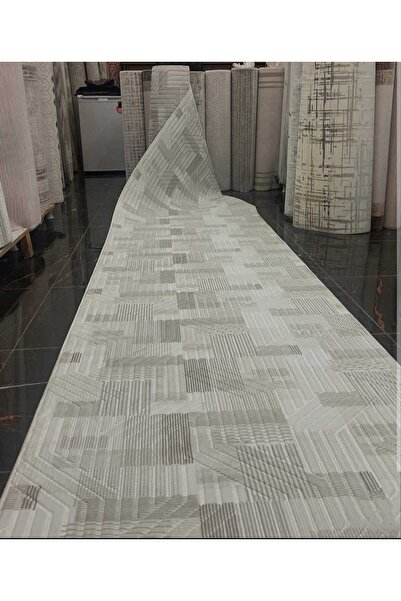 Nesrin HALI YOLLUK KAYMAZ TABAN JEL TABAN KAHVE KREM ÇİZGİİLİİ