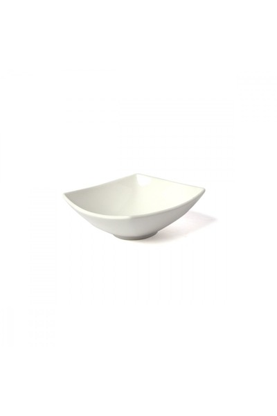 SQUALO Squalo - Elegant square porcelain serving plate with curved edges, white - 4.5x14x14 cm