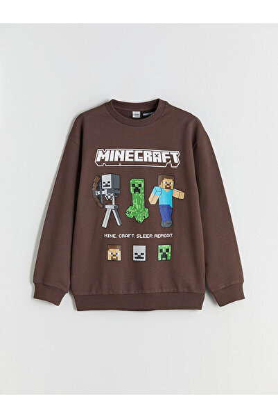 LC Waikiki LCW Kids okrugla kragna Minecraft Štampano Dječačka majica