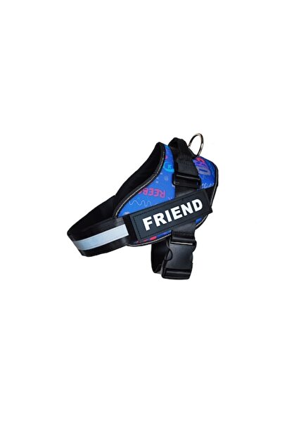 OEM Ham pentru caini, Inscriptie 'FRIEND', Albastru, Marime L, 23-30 kg