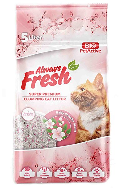 Bio PetActive Always Fresh Bebek Pudralı Topaklanan Kedi Kumu 5lt Luxury