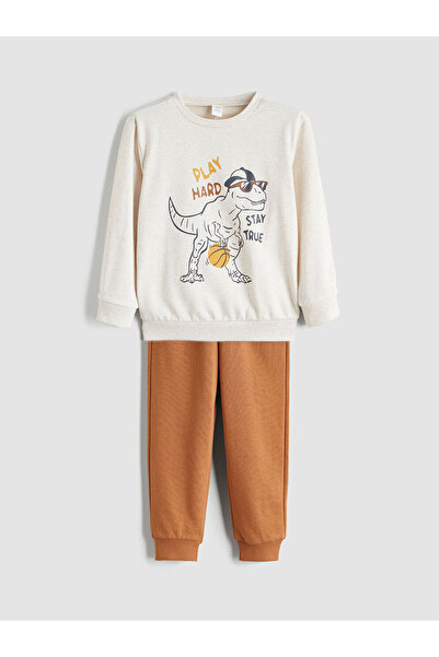 LC Waikiki Peak New Season Crew Neck Printed Boys' Sweatshirt and Sweatpants Set of 2