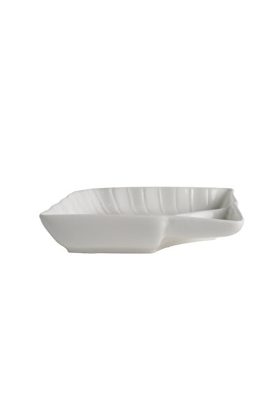 SQUALO Squalo - Elegant Rectangular Divided Serving Dish (Porcelain) with Contemporary Design - White 4x17.6x17 cm