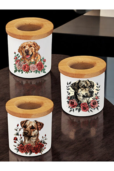 lili hediyelik Suport pentru stilouri de masă din 3 piese cu imprimeu cu flor...