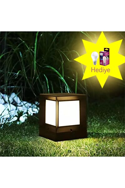 Kardesler Ampül hediyeli KARE KÜP bahçe armatür şıklık ve kalite(ampüller beyaz ışık gelmektedir)