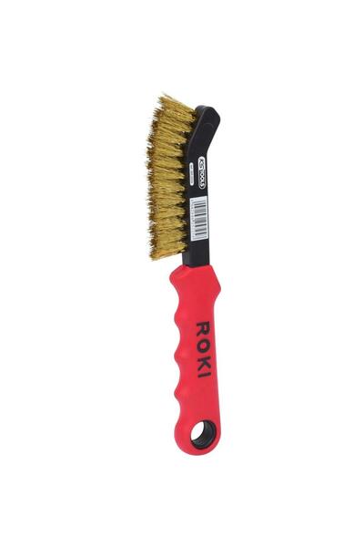 KS Tools Brass wire brush for cleaning brake calipers, with 2 rows of bristles