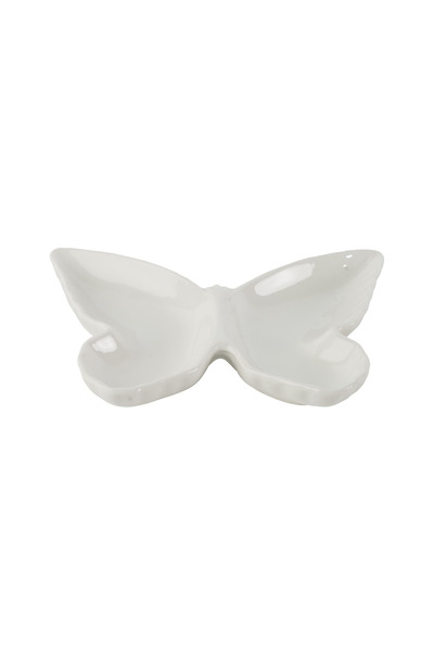 SQUALO Squalo - Elegant Butterfly-Shaped Porcelain Serving Dish, White - 2.5x16x13 cm