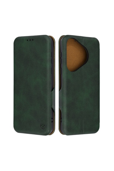 Techsuit Husă pentru Huawei Pura 70 - Portofel Sigur Plus - Verde