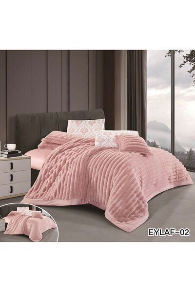 Maison 123 Heavy winter bedspread, velvet, striped, Nafroun, 5 pieces, extrem...