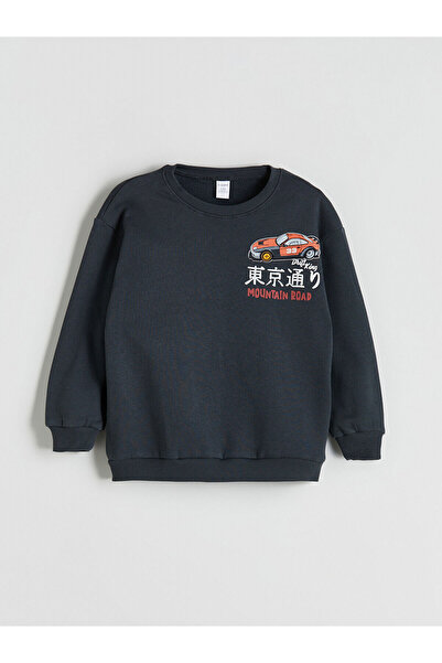 LC Waikiki Hanorac pentru băiat cu gât rotund antracit