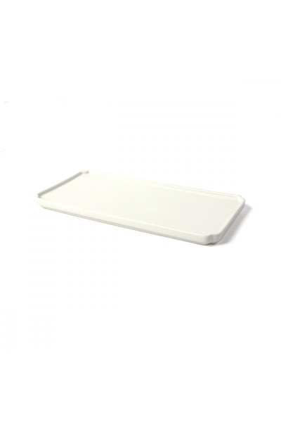 SQUALO Squalo - Elegant Flat Rectangular Porcelain Dish, White - 2x27x13 cm