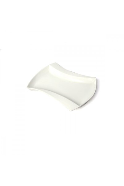 SQUALO Squalo - Elegant Wing-Shaped Porcelain Serving Dish, White - 4x35x26 cm