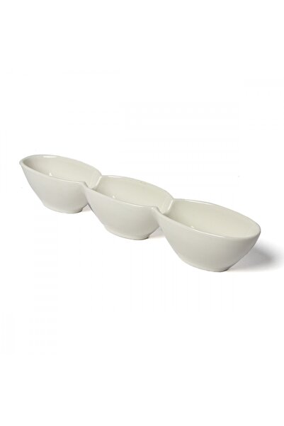 SQUALO Squalo - Oval Serving Platter (Porcelain) Divided in an Elegant and Modern Style, White - 5.6x38x7.3 cm
