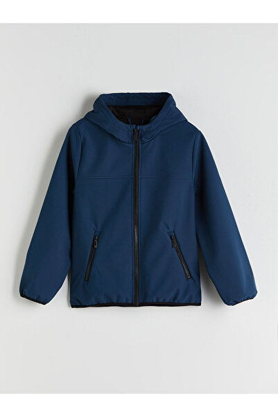 LC Waikiki Indigo Kapüşonlu Erkek Çocuk Mont