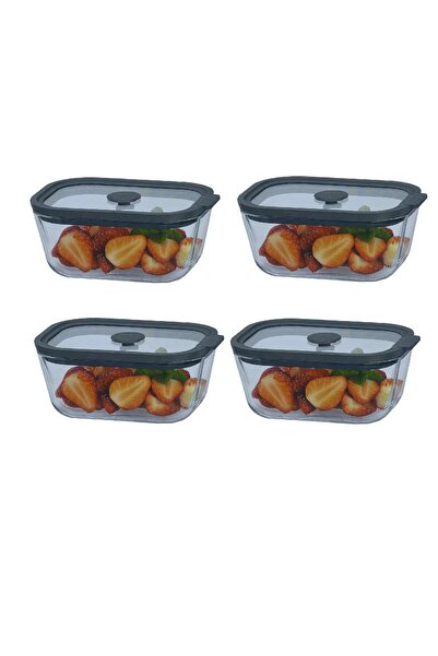 Altabi Leak-Proof Glass Lid Storage Container 470 ml – Set of 4