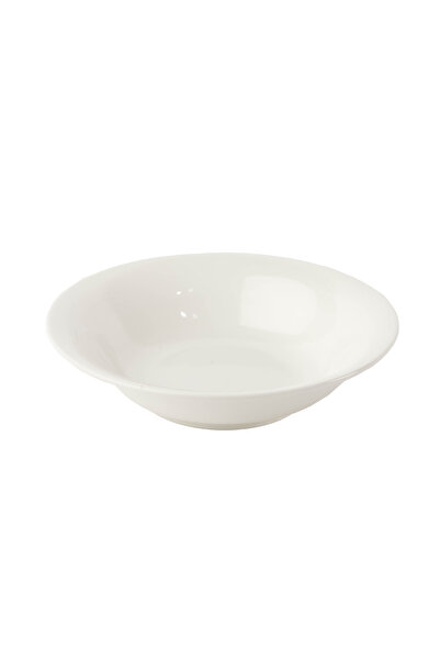 SQUALO Squalo - Deep Round Serving Dish (Porcelain) with an Elegant and Contemporary Design - White 14.5X14.5X3.5 cm