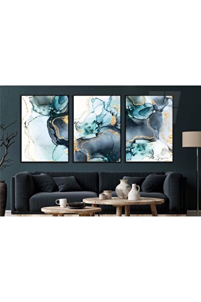 seninürünün Σετ 3 τεμαχίων με θέμα την τέχνη της εκτύπωσης σε πραγματικό γυαλ...