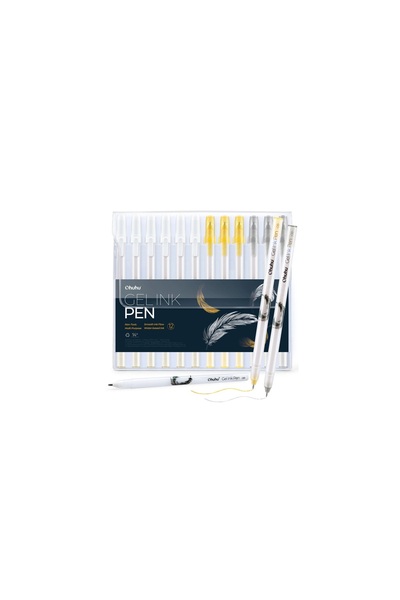 Ohuhu Set of 12 Gel Pens, Metallic
