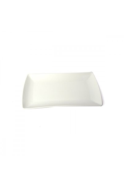 SQUALO Squalo - Elegant rectangular flat porcelain serving plate with curved edges, white - 3x36x21.2 cm