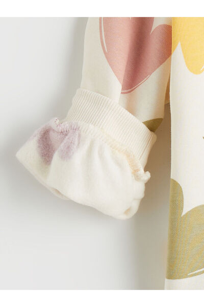 LC Waikiki LCW Kids Bisiklet Yaka Çiçekli Kız Çocuk Sweatshirt