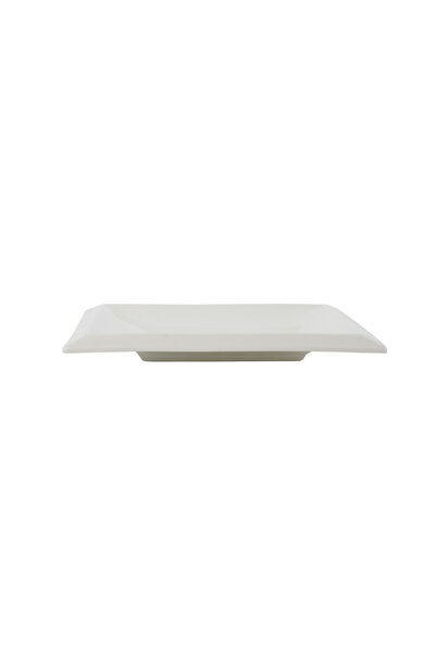 SQUALO Squalo - Elegant Square Serving Dish (Porcelain) with a Contemporary Design - White 2.5x20.5x20.5 cm