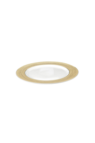 SQUALO Squalo - Elegant Round Porcelain Serving Dish, White Beige - 2.6x32.9x32.9 cm