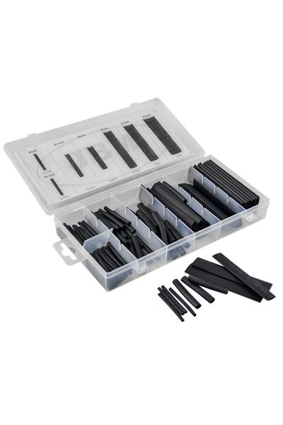 JBM Set de 127 Manșoane Termoretractabile Negre, 53374