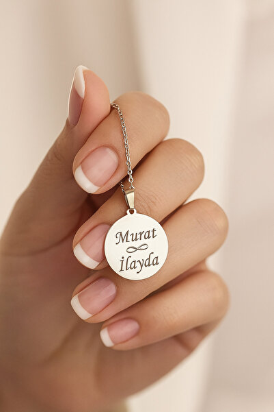 Narflake Kişiye Özel İsim Yazılı Yuvarlak Çelik Kolye – Dayanıklı ve Şık Tasarım