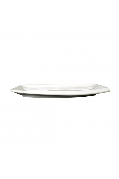 SQUALO Squalo Porcelain Plate with Semi-Circular Rim - White 25 x 25 x 2 cm