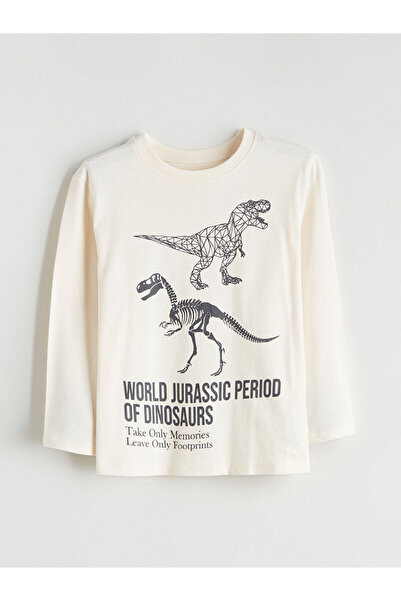 LC Waikiki Vizyon New Season Crew Neck Dinosaur Printed Boys' T-Shirt