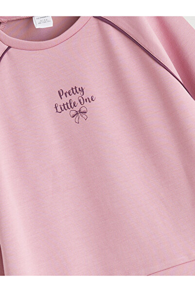 LC Waikiki Vizyon Yeni Sezon Bisiklet Yaka Kız Çocuk Sweatshirt ve Eşofman Altı