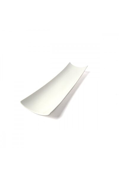 SQUALO Squalo - Elegant Rectangular Concave Porcelain Plate, White - 4x43.2x11.5 cm
